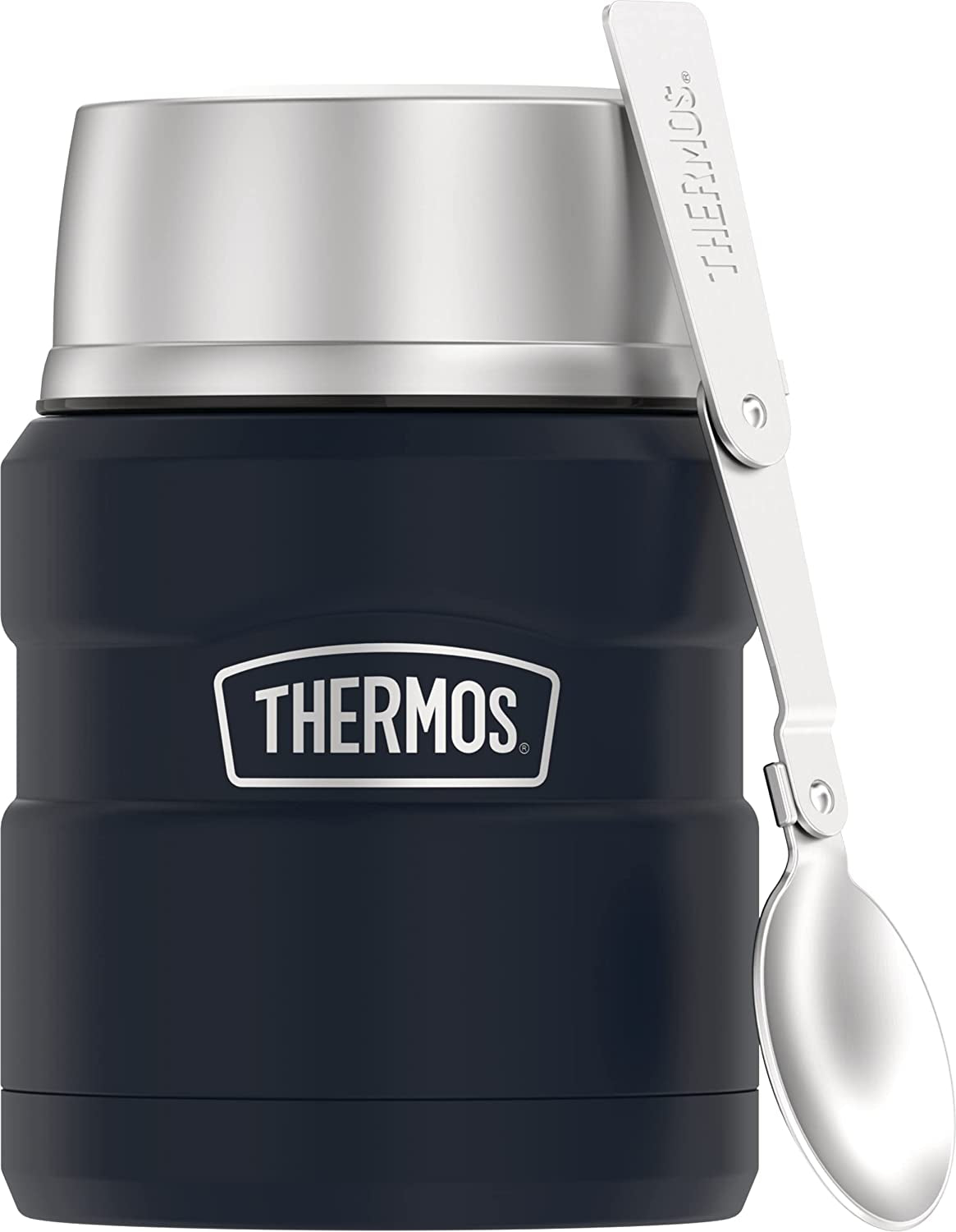 Stainless King Vacuum-Insulated Food Jar with Spoon, 16 Ounce, Matte Stainless Steel