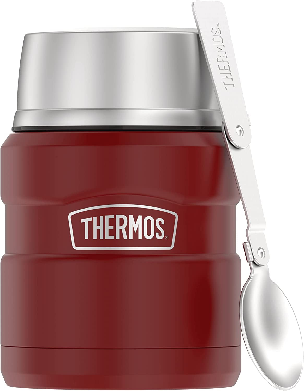 Stainless King Vacuum-Insulated Food Jar with Spoon, 16 Ounce, Matte Stainless Steel