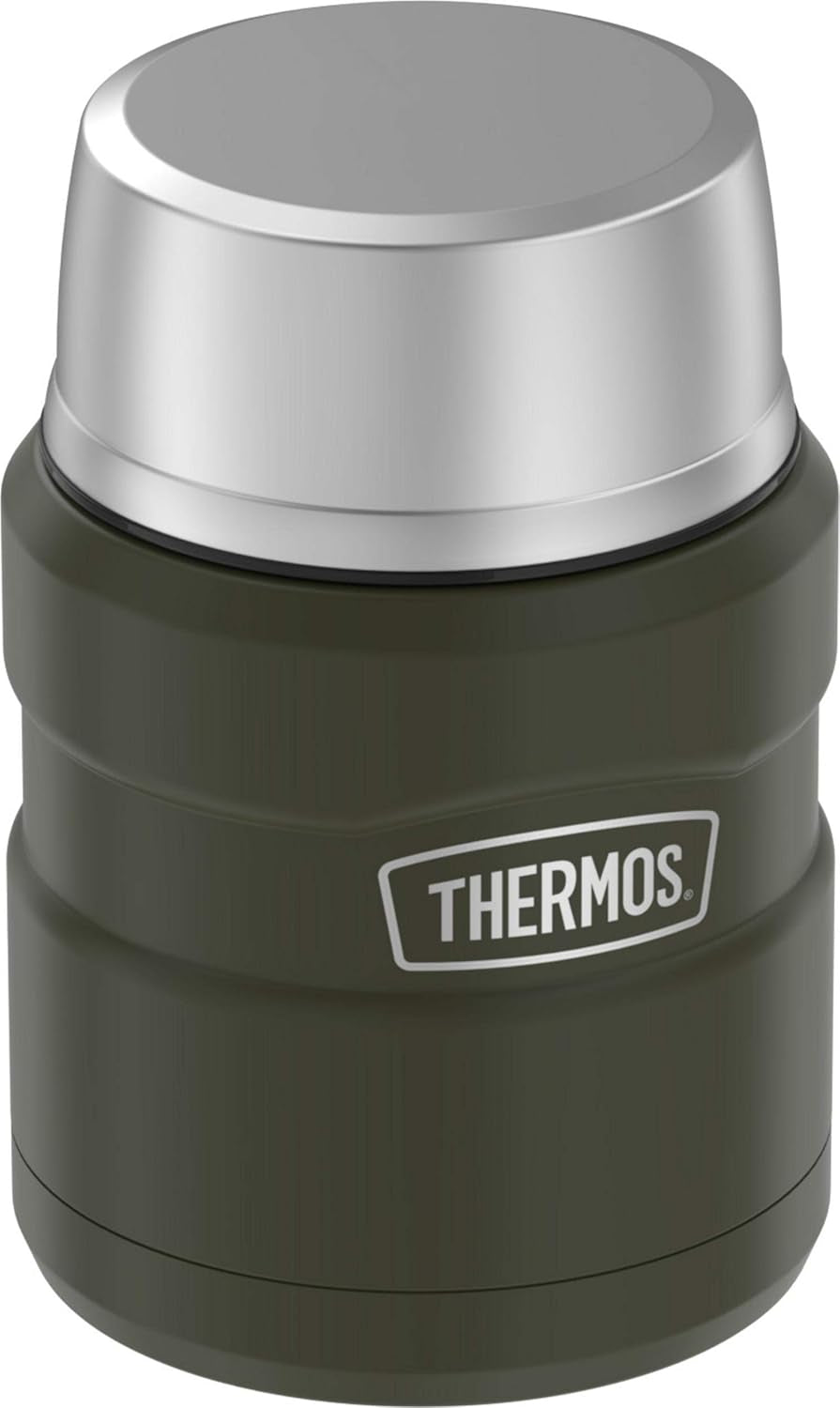 Stainless King Vacuum-Insulated Food Jar with Spoon, 16 Ounce, Matte Stainless Steel